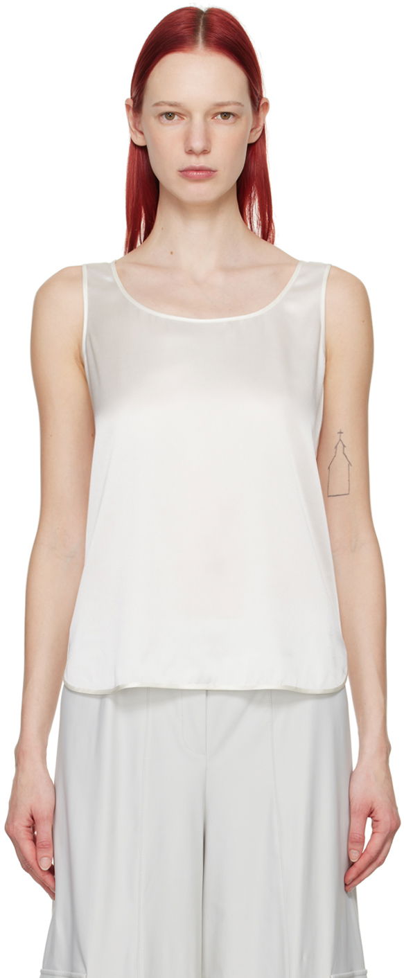 Tielko Max Mara Max Mara Leisure Pan Silk Tank Top Biela | 2416161038600, 0
