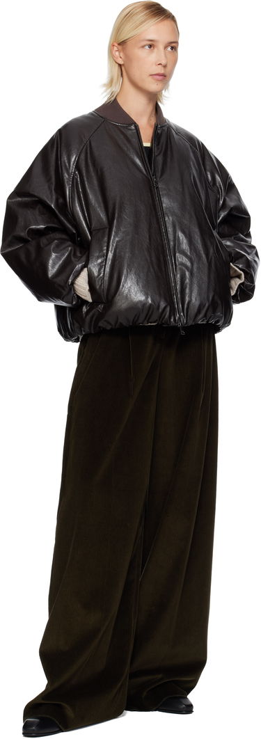 Prešívaná bunda Max Mara Potente Faux-Leather Down Jacket Hnedá | 2525486042600, 3