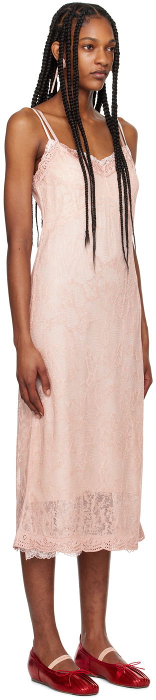 Šaty Simone Rocha Simone Rocha Floral Lace Midi Slip Dress Ružová | SHMK3 0645, 1
