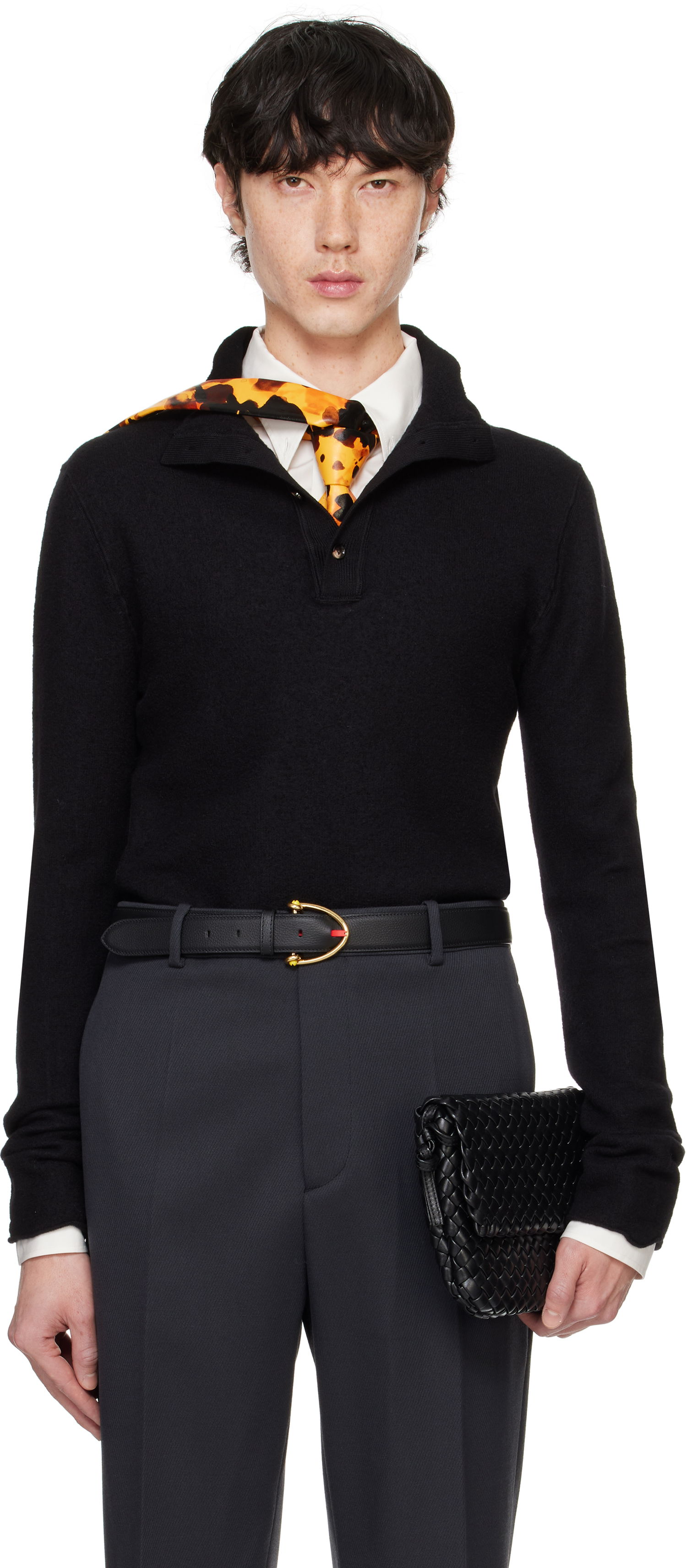 Sveter Bottega Veneta Felted Wool Turtleneck Čierna | 798239 V4JU0 1000, 0