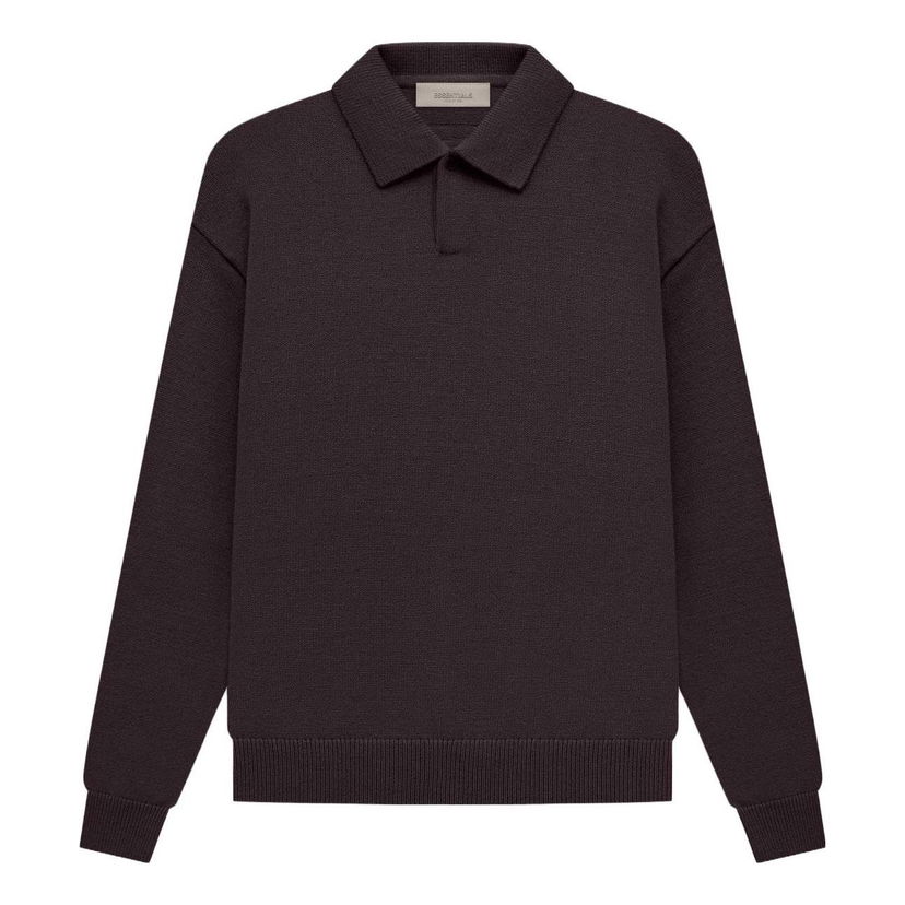 Sveter Fear of God Knit Long Sleeve Polo Shirt Hnedá | FOG-SS23-040