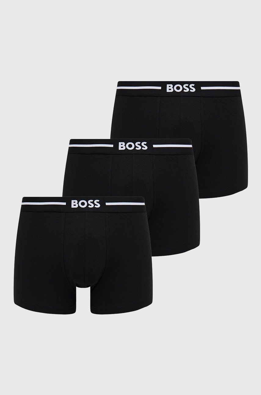 Boxerky BOSS Logo Stripe Strech-Cotton Trunks 3-Pack Čierna | 50473916, 0
