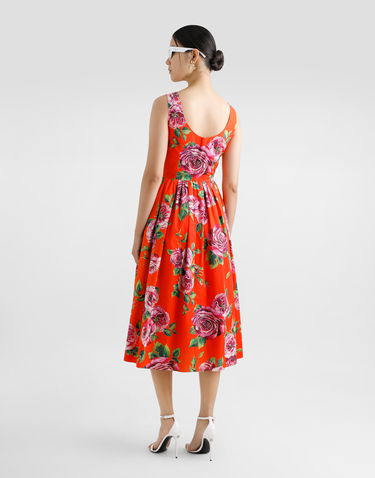 Šaty Dolce & Gabbana Dolce & Gabbana Rose Print Cotton Babydoll Dress Oranžová | F6JHVTHS5TIHO5JA, 2
