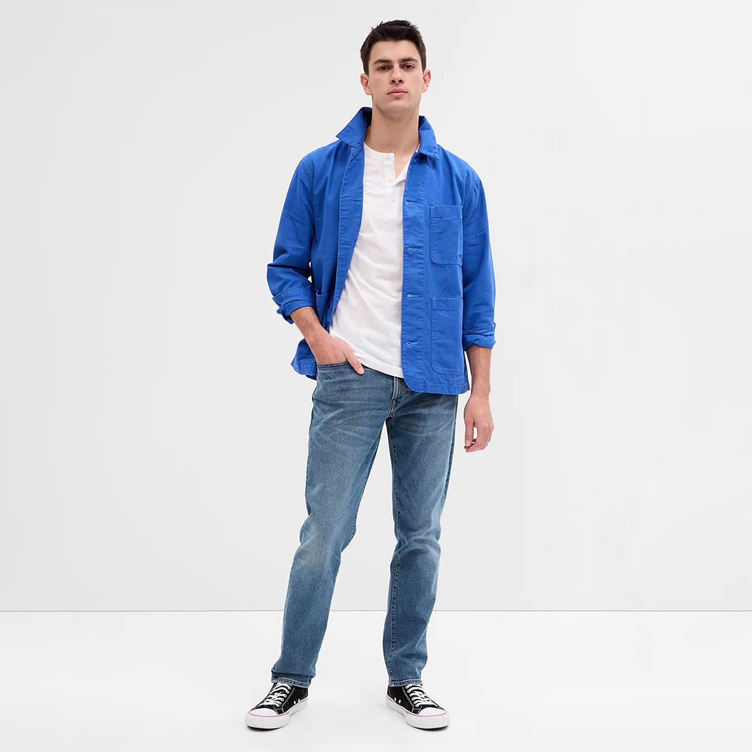 Džínsy GAP Denim Pants Straight Medium Wash Modrá | 737654-00, 0