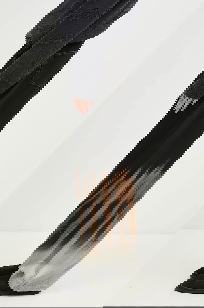 Džínsy Rick Owens Rick Owens Geth Flame Effect Wide-Leg Jeans Rôznofarebný | DU02D2351.BSUN, 1