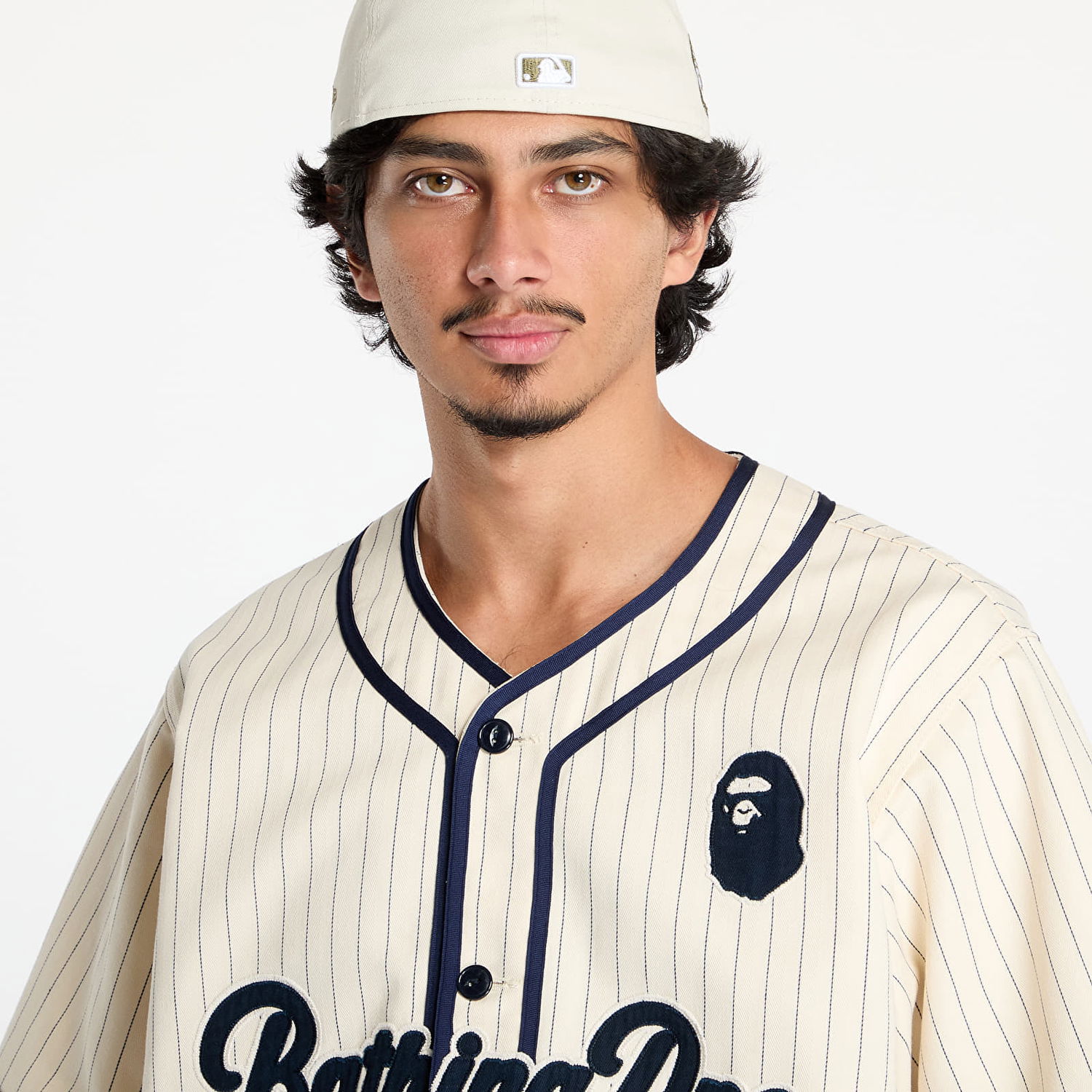 Dres BAPE A BATHING APE Baseball Jersey Shirt Béžová | 001SRK801001M IVY, 1