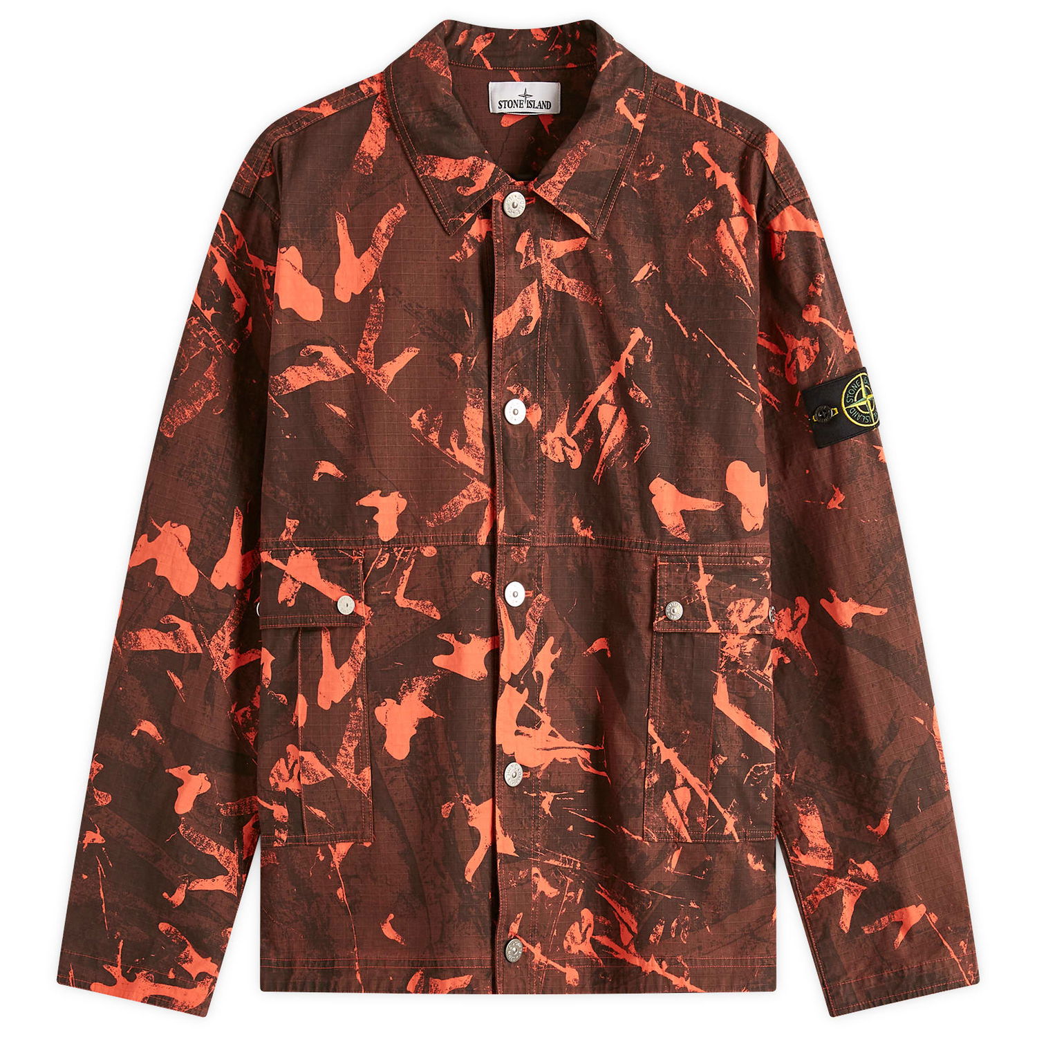 Bunda Stone Island Scan Camo Ripstop-OVD Shirt Jacket, Size Large Oranžová | K1S151200026-V0029, 1