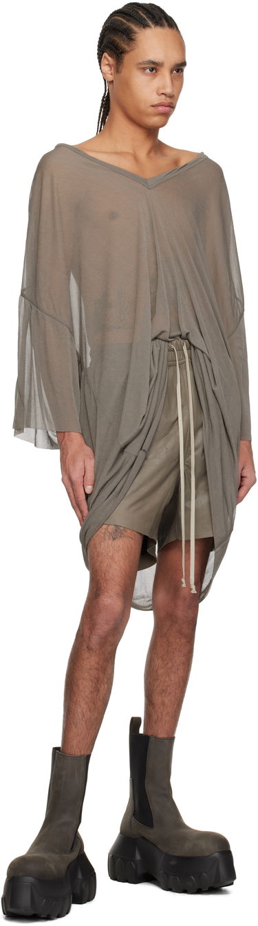 Tričko Rick Owens Rick Owens Hollywood Tommy V-Neck T-Shirt Šedá | RR01E5279 JCR, 4