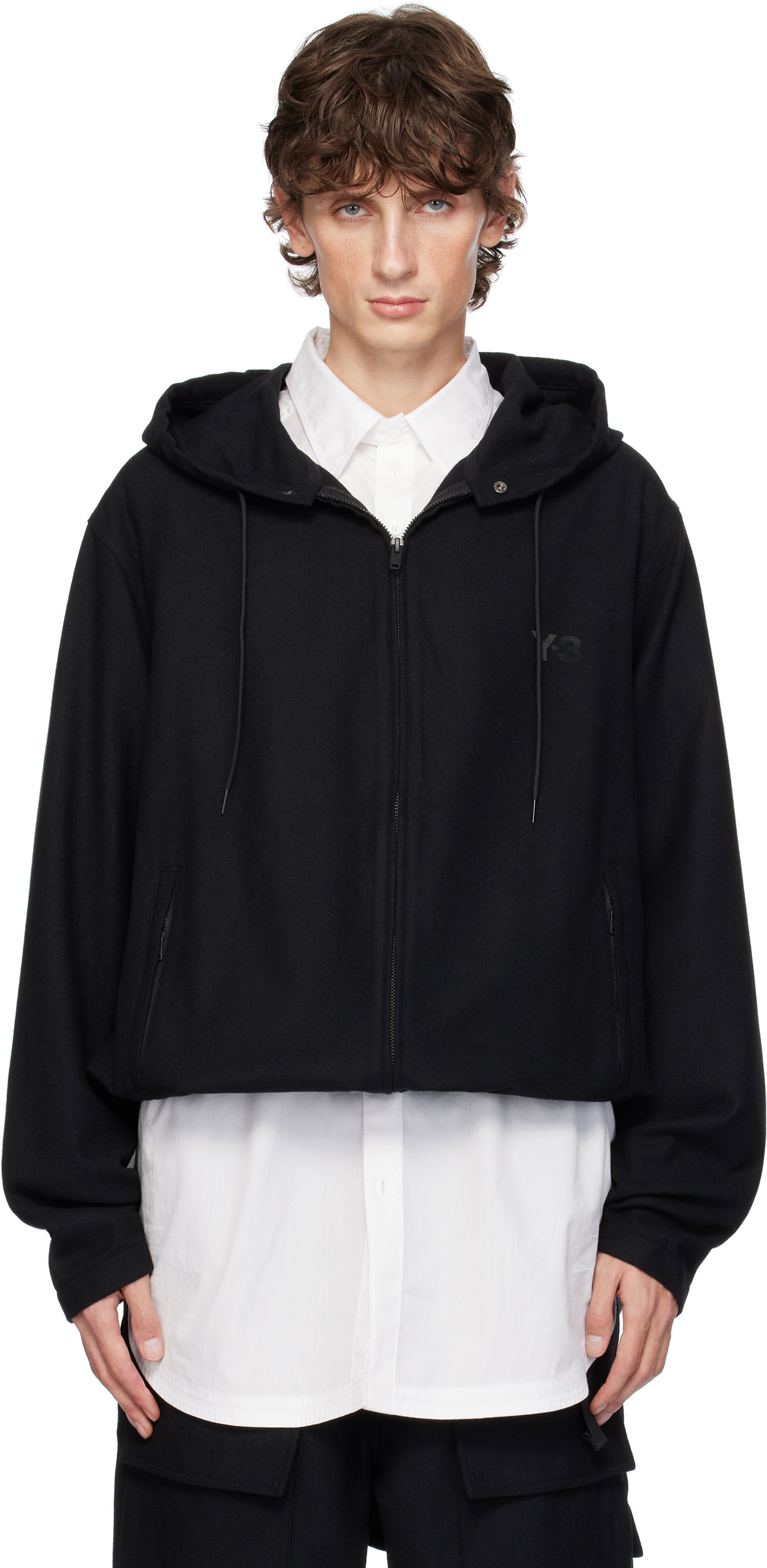Bunda Y-3 Flannel Hood Jacket Čierna | IZ1881, 0