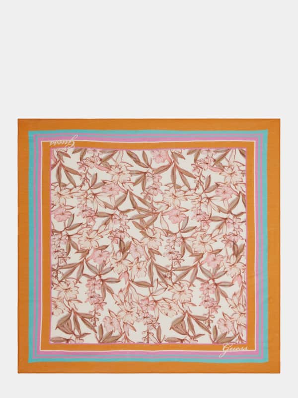 Šál GUESS Floral Print Scarf Hnedá | W4YZ06WEA30, 0