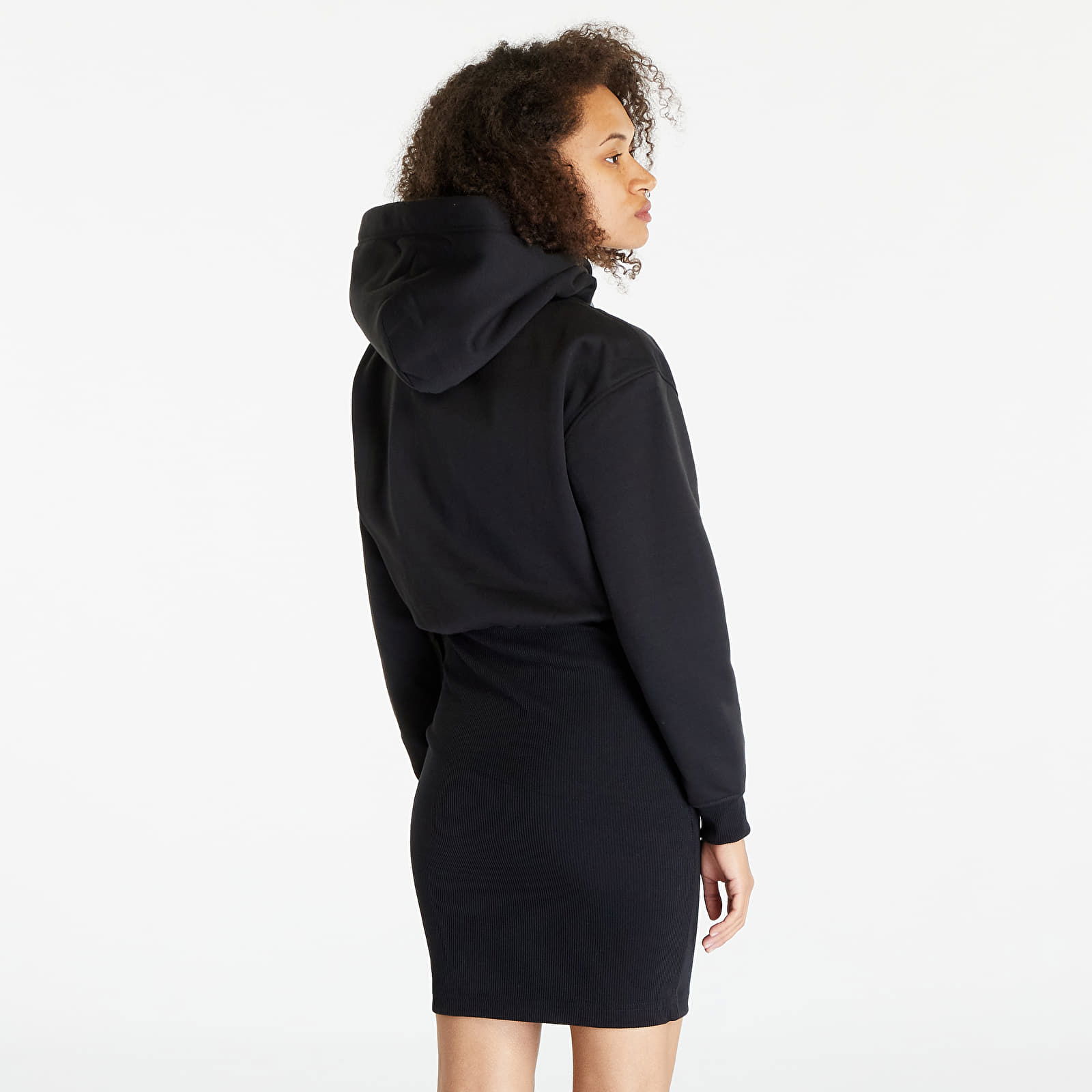 Logo Tape Hooded Sweatshirt Dress