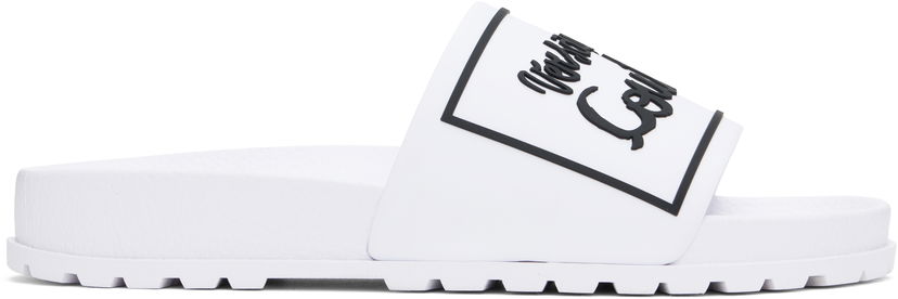 Tenisky a topánky Versace Versace Jeans Couture Logo Shelly Pool Slides Biela | E78VA3SQ2_E71352