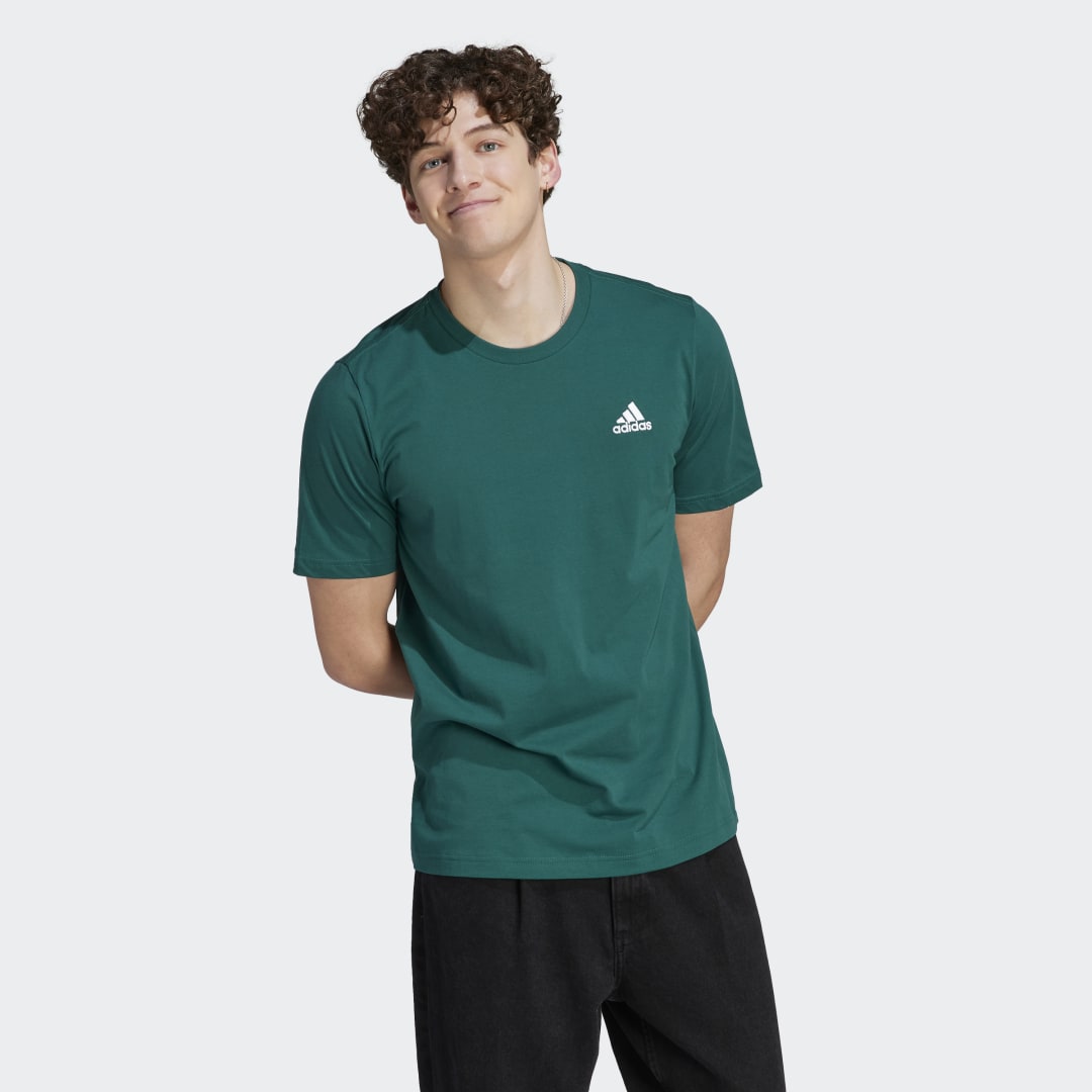 Tričko adidas Originals Essentials Single Jersey Embroidered Small Logo Tee Zelené | IJ6111, 1