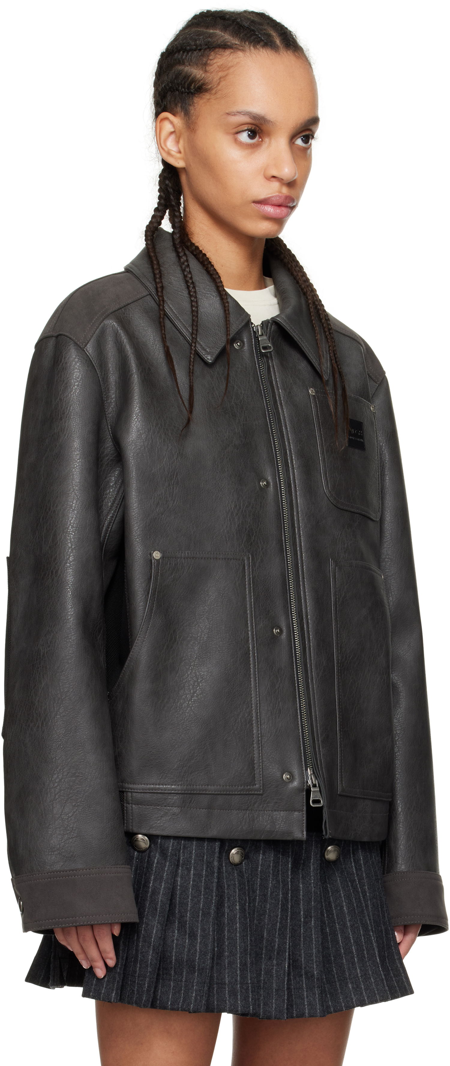 Bunda Andersson Bell Andersson Bell Carpenter Faux-Leather Jacket Šedá | awa682m, 1