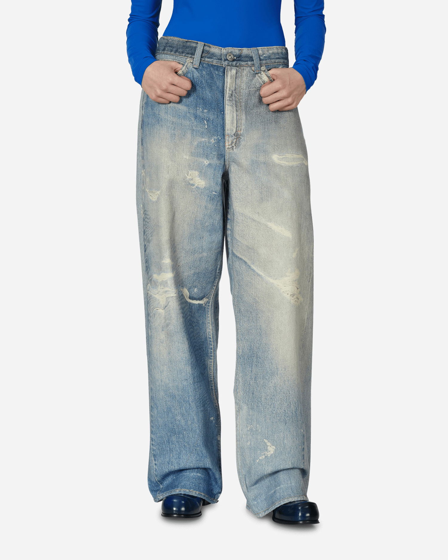 Džínsy OUR LEGACY Full Cut Distressed Jeans Modrá | W4205TDD 001, 1