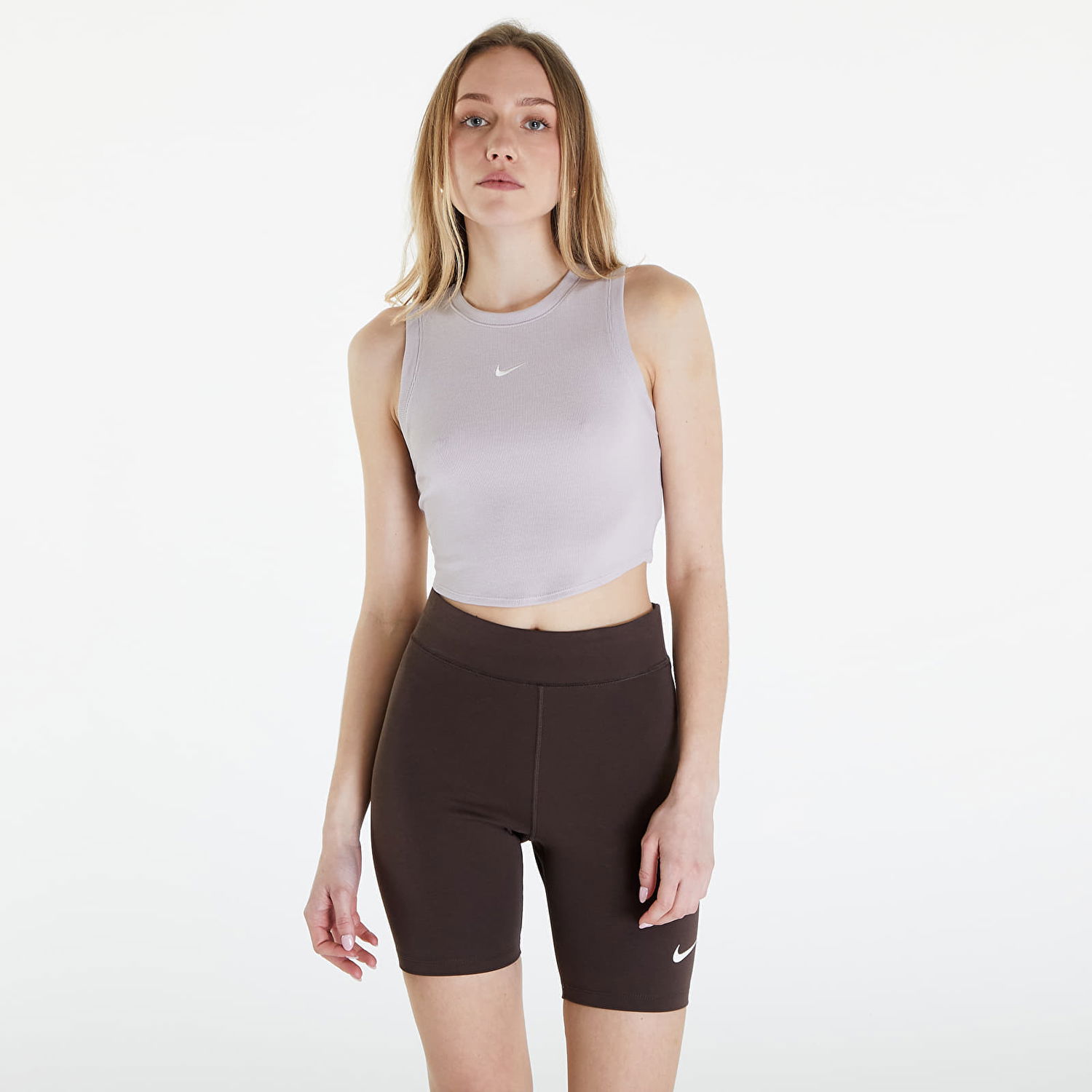 Tielko Nike Sportswear Essentials Ribbed Cropped Tank Platinum Violet/ Sail Fialová | FB8279-019, 0