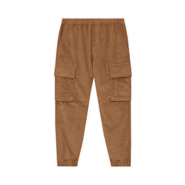 Nohavice Burberry Logo Detail Corduroy Cargo Trousers Hnedá | 8055141, 0