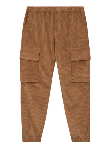 Nohavice Burberry Logo Detail Corduroy Cargo Trousers Hnedá | 8055141