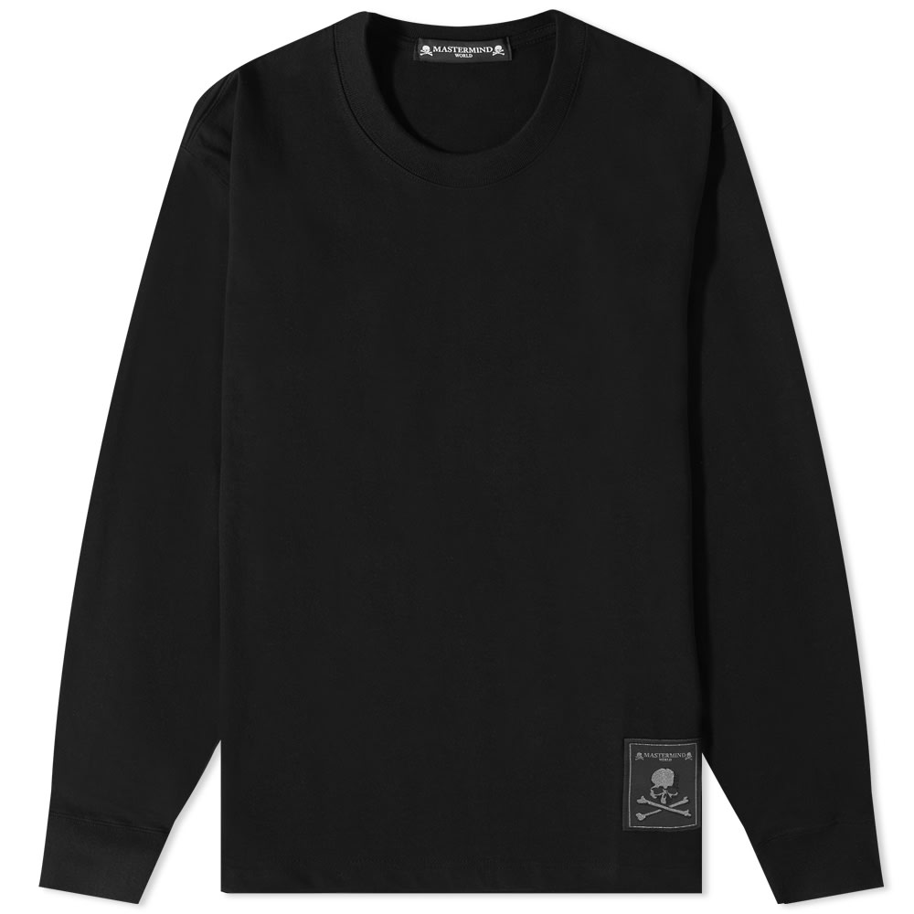 Tričko Mastermind WORLD Long Sleeve Emblem Logo Tee Čierna | MW22S09-TS031-BLK, 0