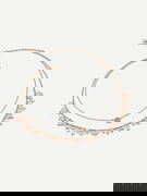 Layered Necklace with Pink Beads and Charms