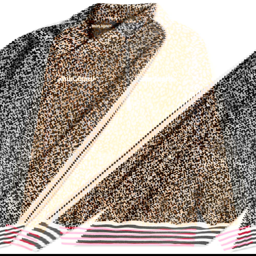 Leopard Print Quarterzip Track Hoodie