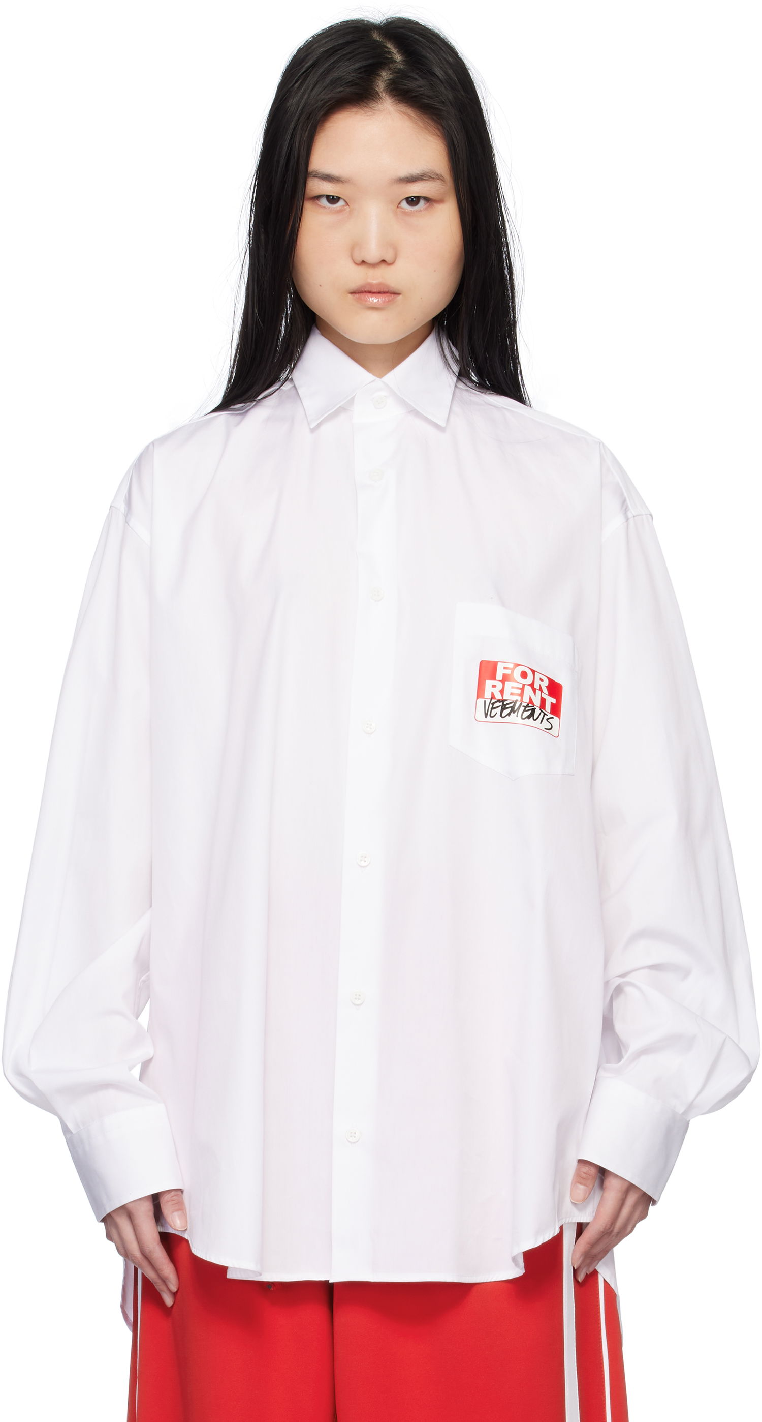 Košeľa VETEMENTS Vetements 'For Rent' Classic Shirt Biela | UA66SH450W, 0