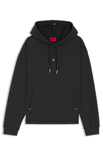 Mikina BOSS Relaxed-fit hoodie with stacked logo Čierna | 50553395