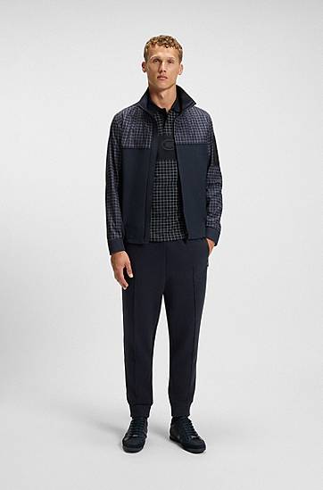 Polo tričko BOSS Regular Fit Checked Pima Cotton Polo Shirt Čierna | 50544478, 1