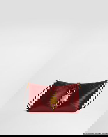 Taška cez rameno Dolce & Gabbana Glossy Lock Shoulder Bag in Calfskin Vínová | BB7891AZ00083028, 0