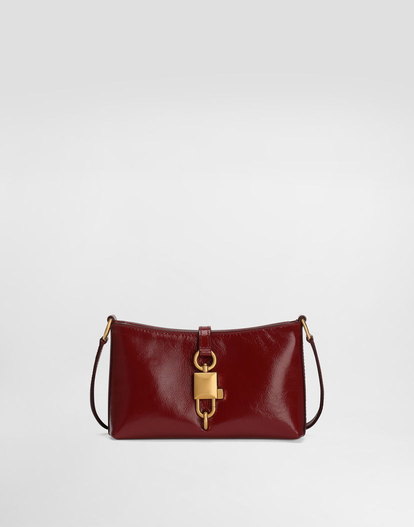 Taška cez rameno Dolce & Gabbana Glossy Lock Shoulder Bag in Calfskin Vínová | BB7891AZ00083028