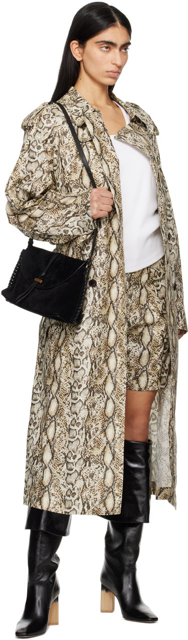 Trenčkot ISABEL MARANT Isabel Marant Freanne Snakeskin Trench Coat Béžová | MA0410FA-C1C01I, 3