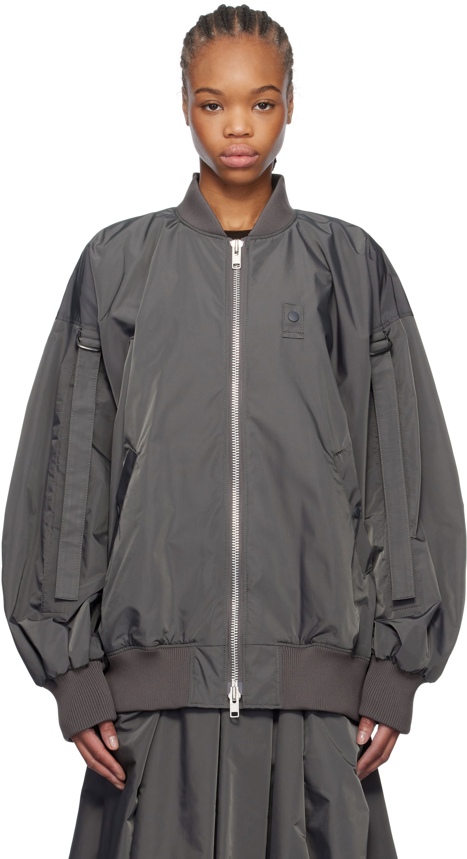 Bomber bunda Yohji Yamamoto Yohji Yamamoto R-Belted Bomber Jacket Šedá | FT-J54-600, 0