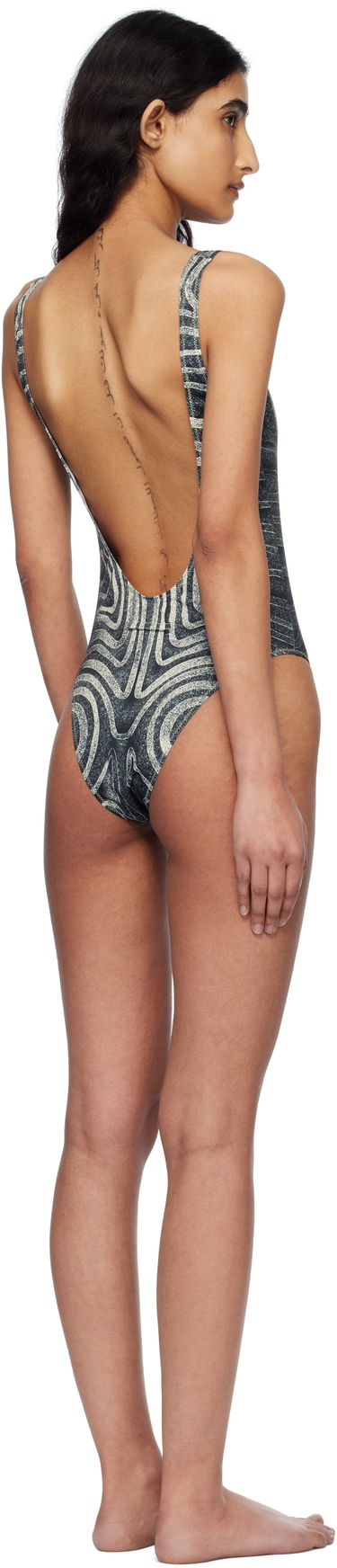 Plavky Jean Paul Gaultier Jean Paul Gaultier 'The Spirale' One-Piece Swimsuit Šedá | 25/34-F-MB030-J587-000203, 2