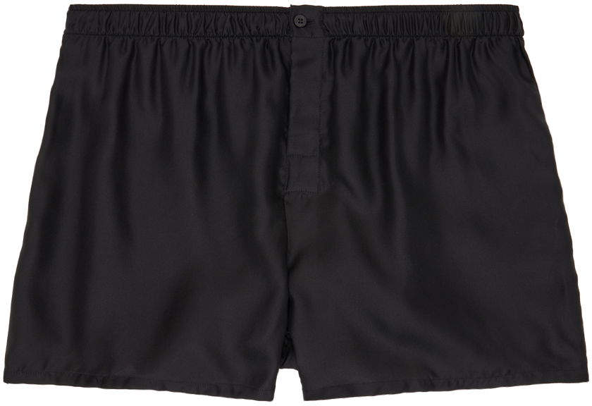 Boxerky ZEGNA Black Silk Boxers Čierna | N3LE71760, 0