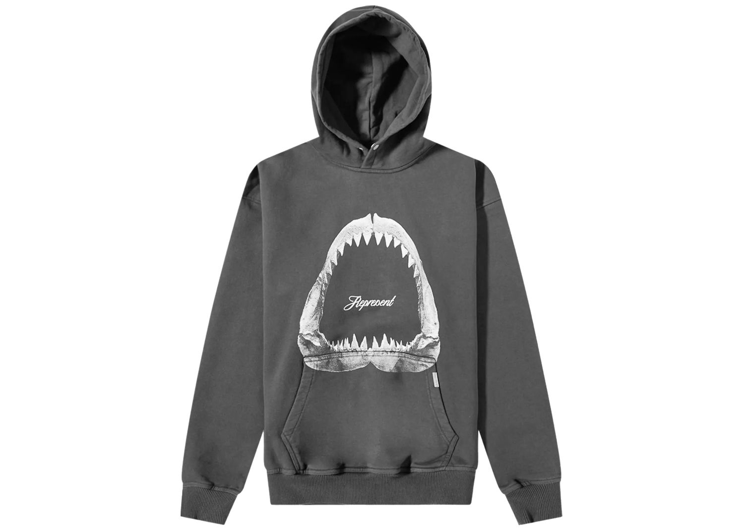 Mikina Represent Clo Represent Shark Jaws Hoodie Vintage Grey Šedá | M04286, 0