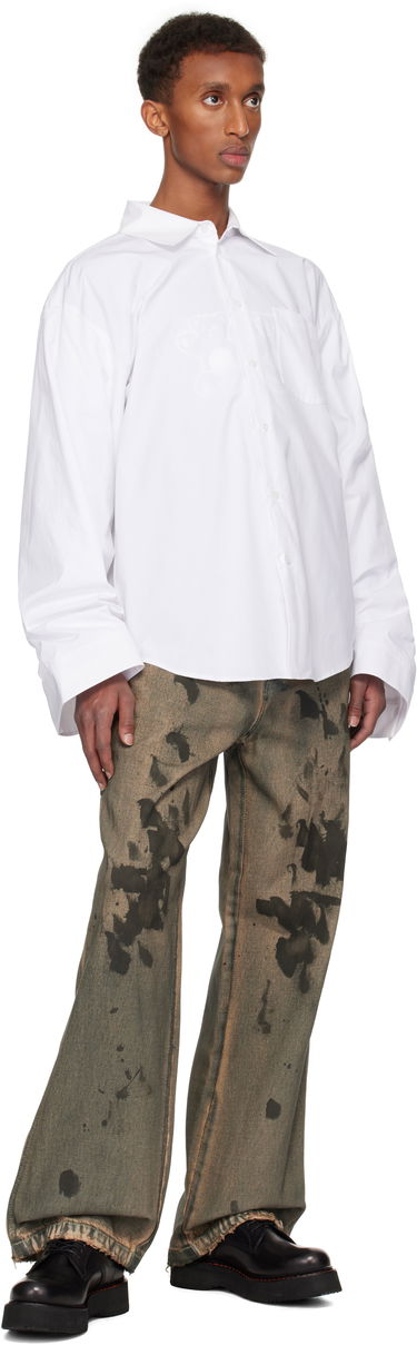 Košeľa We11done We11done Twisted Sleeve Button-Up Shirt Biela | WD-SH3-24-110-U-WH, 3