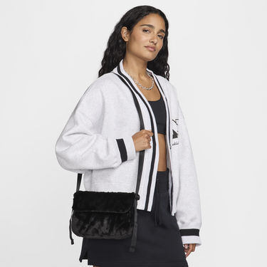 Taška cez rameno Nike Sportswear Futura 365 Faux Fur Crossbody Bag Čierna | FZ1326-010, 0