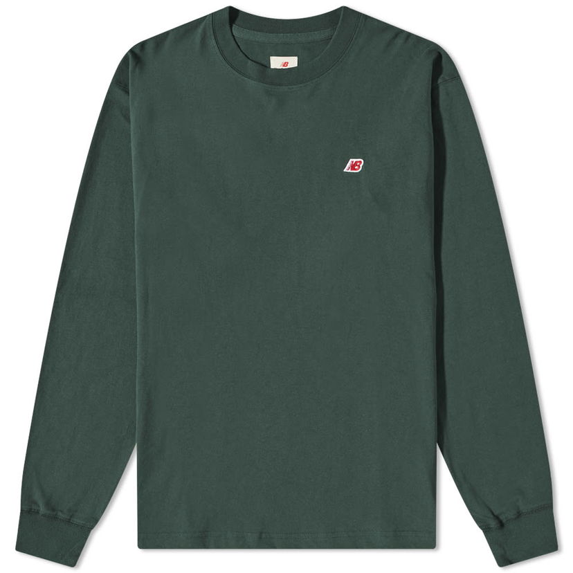 Tričko New Balance Long Sleeve Tee Zelené | MT21542-MTN