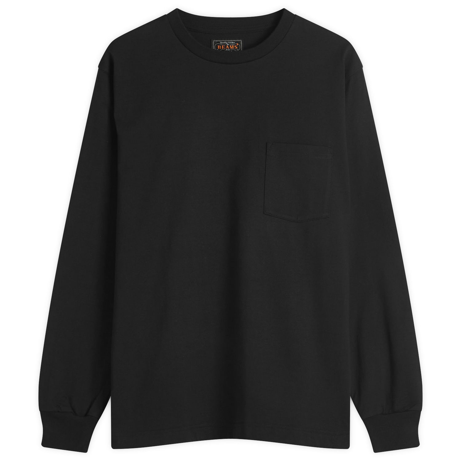 Tričko BEAMS Beams Plus Long Sleeve Pocket Tee Čierna | 3814-0066-156-19, 1