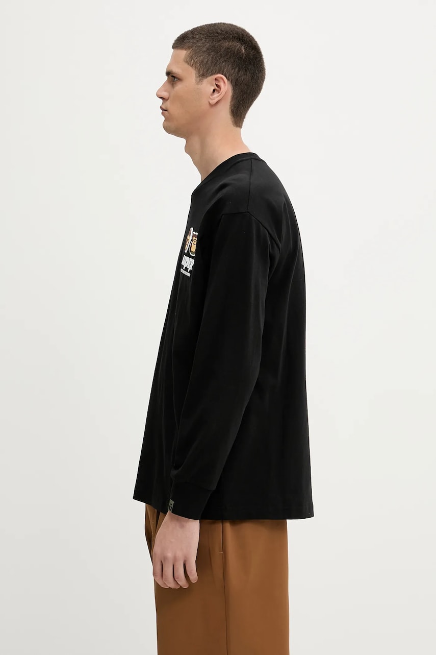 Tričko AAPE by A Bathing Ape AAPE Aaper Long Long Sleeve T-Shirt Čierna | AAPLTM1575XXN, 1