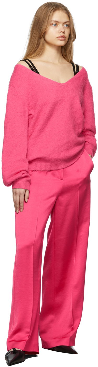 Sveter Helmut Lang Helmut Lang Brushed Cloud V-Neck Sweater Ružová | L09HW713, 3