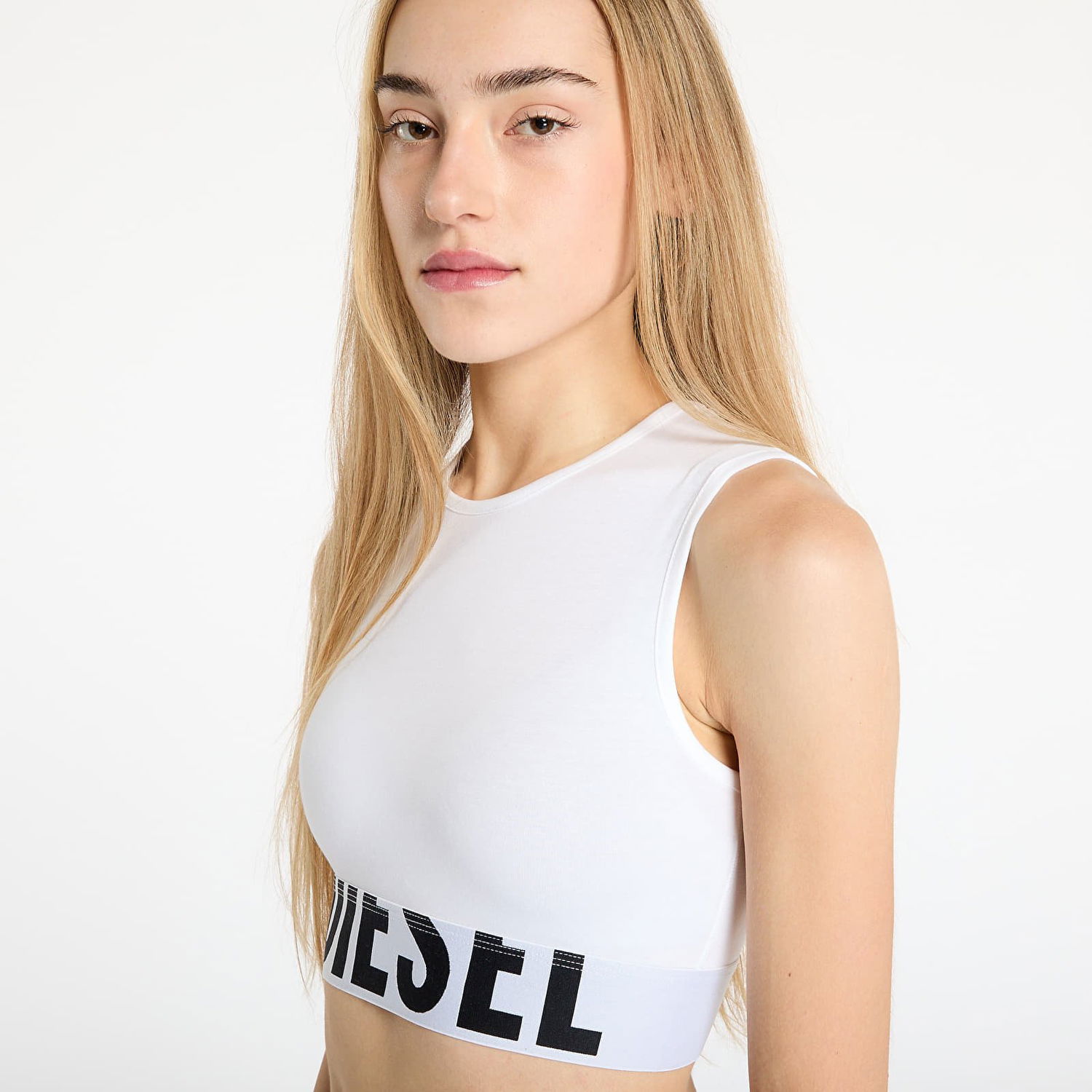 Tielko Diesel Diesel Ada-D-Pop Crop Tank Top Biela | A17661-0HMAU 100, 1
