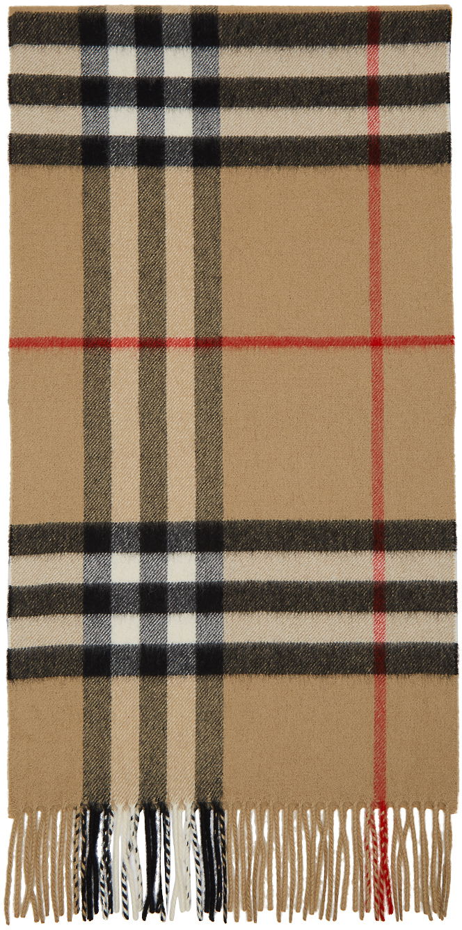 Šál Burberry Cashmere Classic Check Scarf Béžová | 8018173, 0
