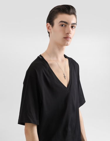 Tričko Dolce & Gabbana Men's Cotton V-neck T-shirt Čierna | G8QL3TFU7EQN0000, 3