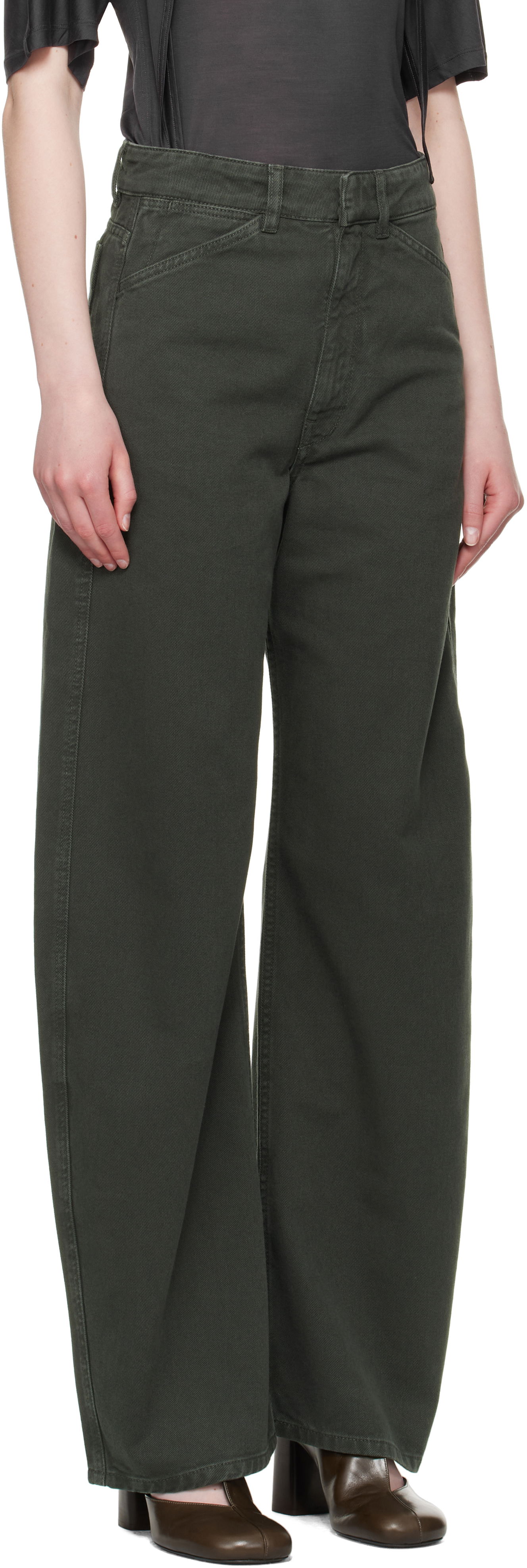 Džínsy LEMAIRE Lemaire High Waisted Curved Jeans Zelené | PA1052 LD1039, 1