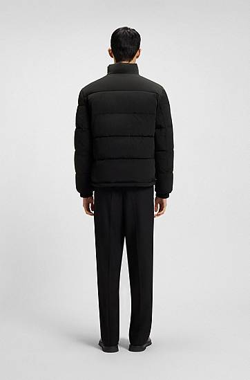 Prešívaná bunda BOSS Water-repellent Padded Puffer Jacket with Logo Patch Čierna | 50547887, 1