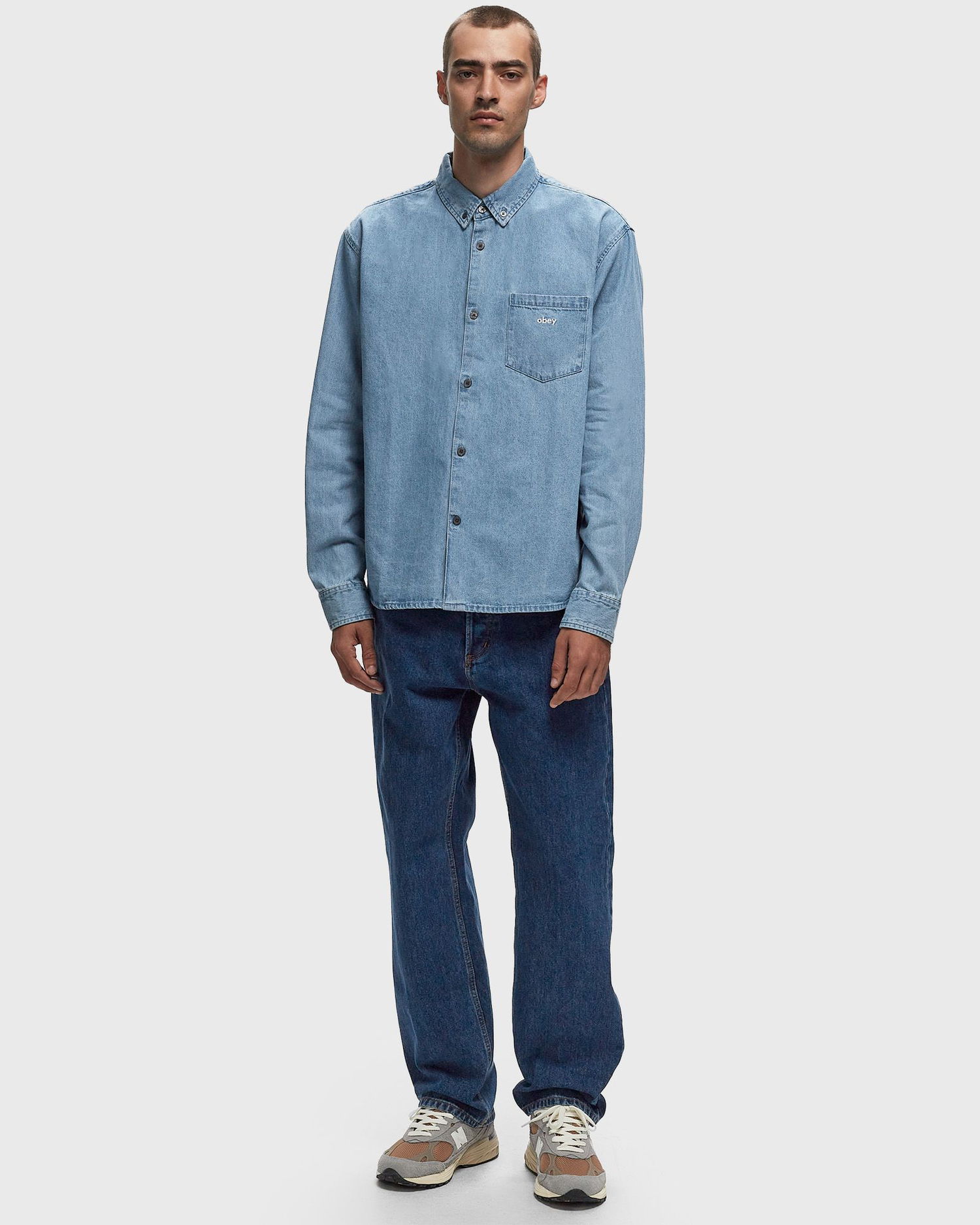 Džínsy OBEY Hardwork Denim Jeans Modrá | 142010077-STN, 1