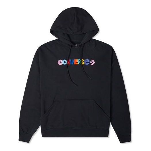Mikina Converse Converse Contrasting Colors Alphabet Knit Hoodie Čierna | 10023947-A01
