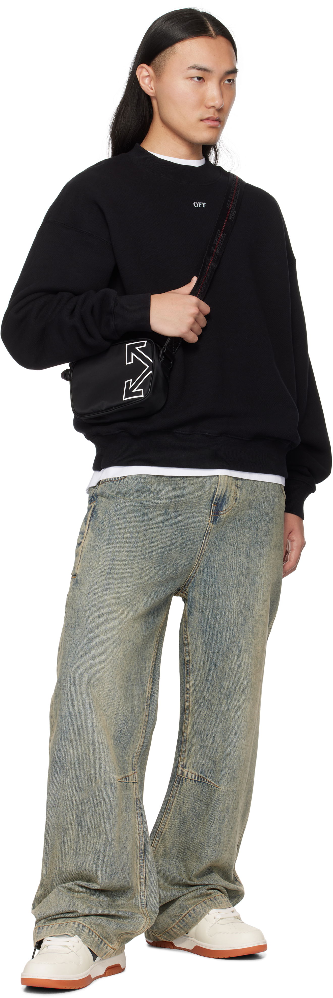 Black Off Stamp Skate Crewneck Sweatshirt