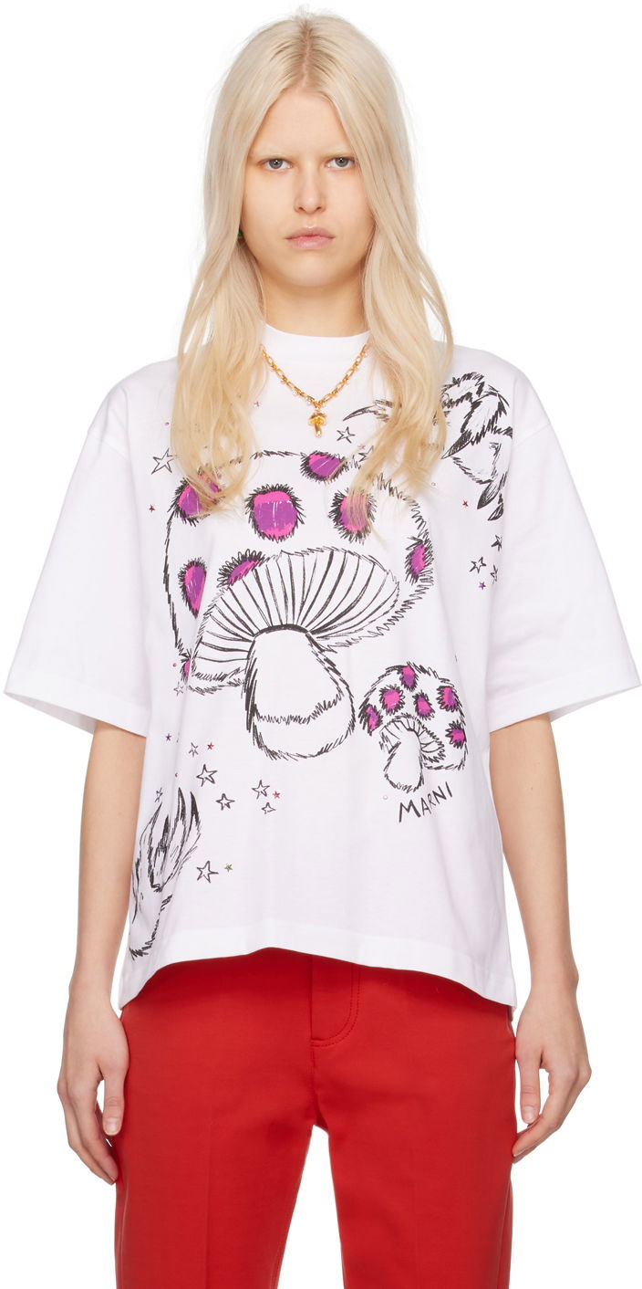 Tričko Marni SSENSE x  T-Shirt Biela | HUMU0223PY USCW10, 0